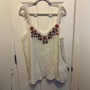 Embroidered white top